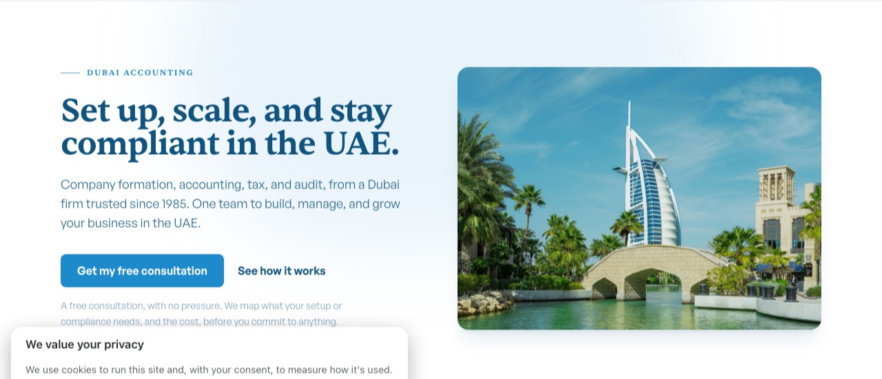 Farahat & Co.'s new website, built by Marble