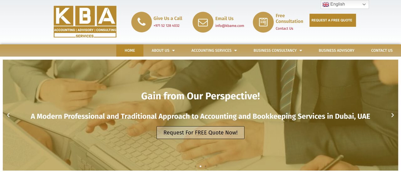 KBA Accounting & Bookkeeping's current website