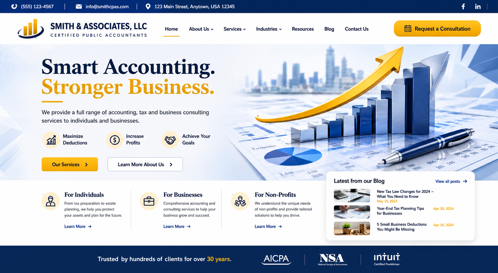 A generic professional services website