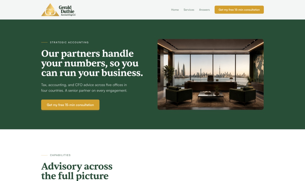The same firm's website after Marble