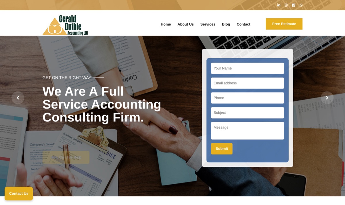 A firm's website before Marble