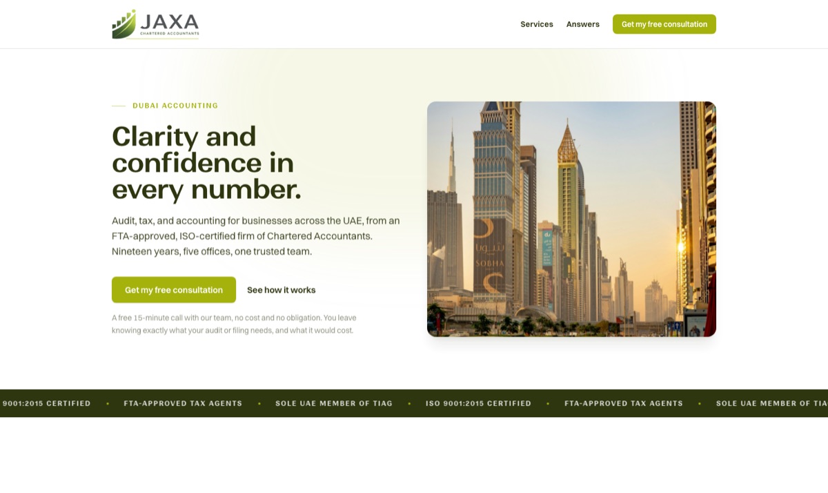 The same firm's website after Marble